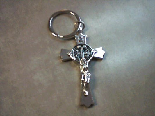 St. Benedict Crucifix Key chain in silver