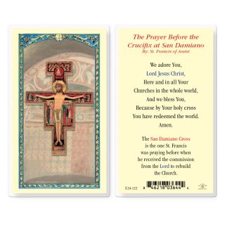 The Prayer Before The Crucifix At San Damiano Holy Card