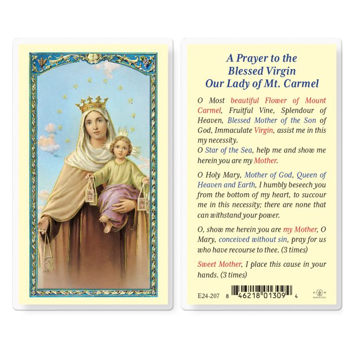 Our Lady of Mount Carmel Holy Card