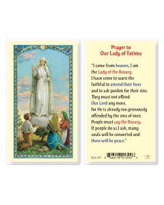 Our Lady of Fatima Holy Card