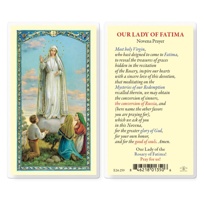 Our Lady of Fatima Holy Card