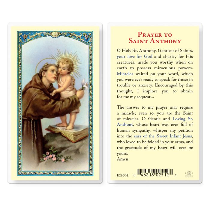 St. Anthony of Padua Holy Card