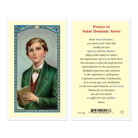 Prayer to St. Dominic Savio - Holy Card