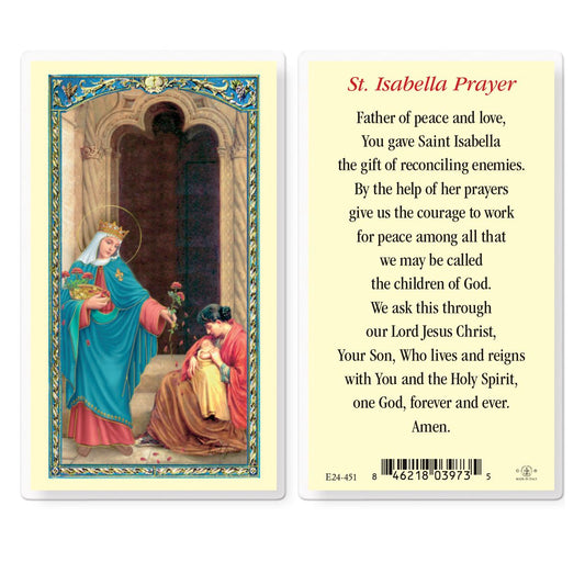 St. Isabella, Laminated - Holy Card