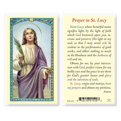 St. Lucy Holy Card