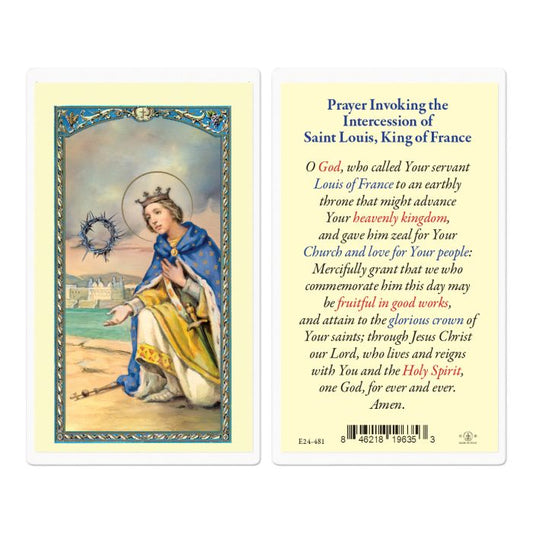 St. Louis King of France Holy Card