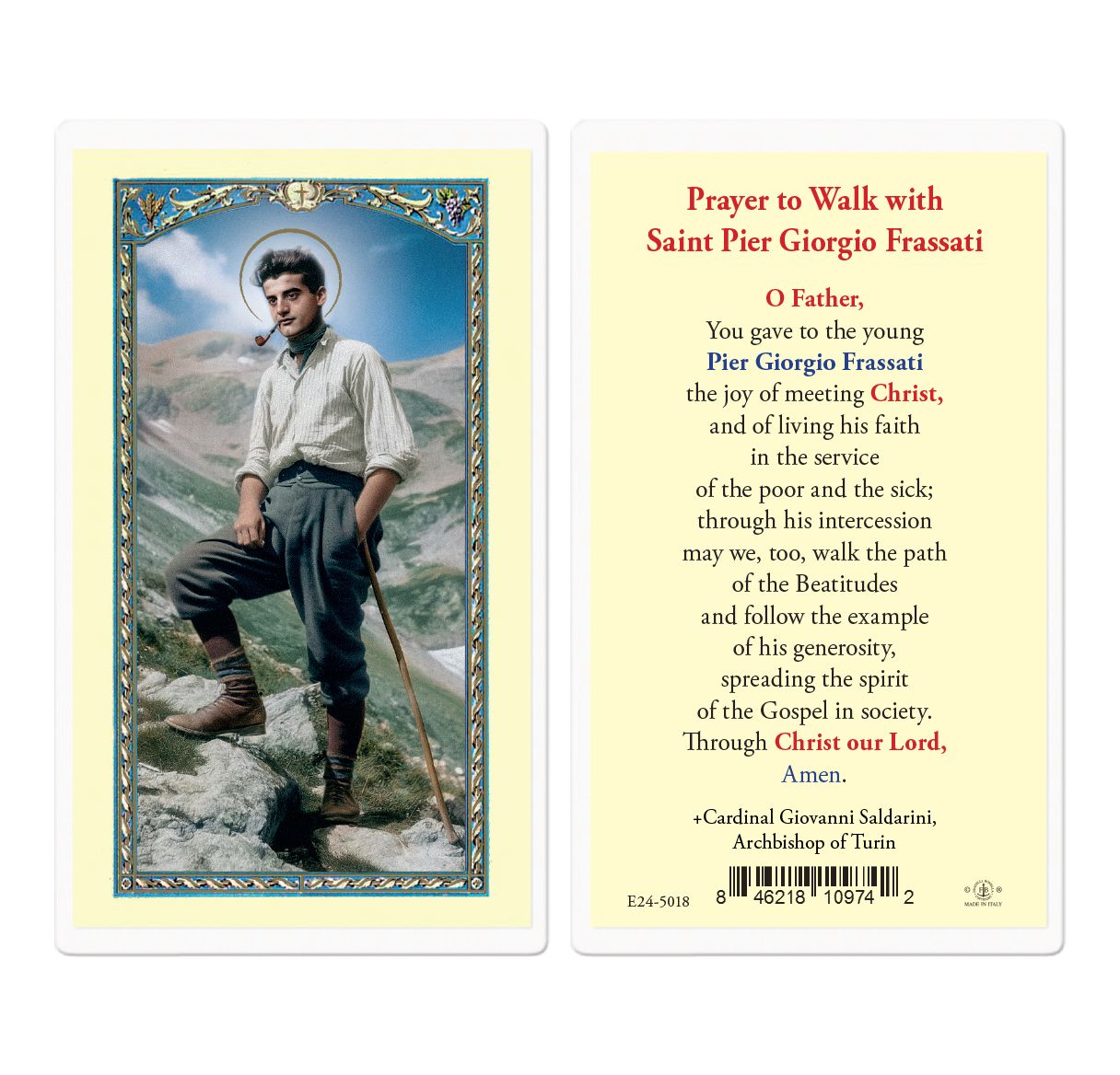 St. Pier Giorgio Frassati - Holy Card