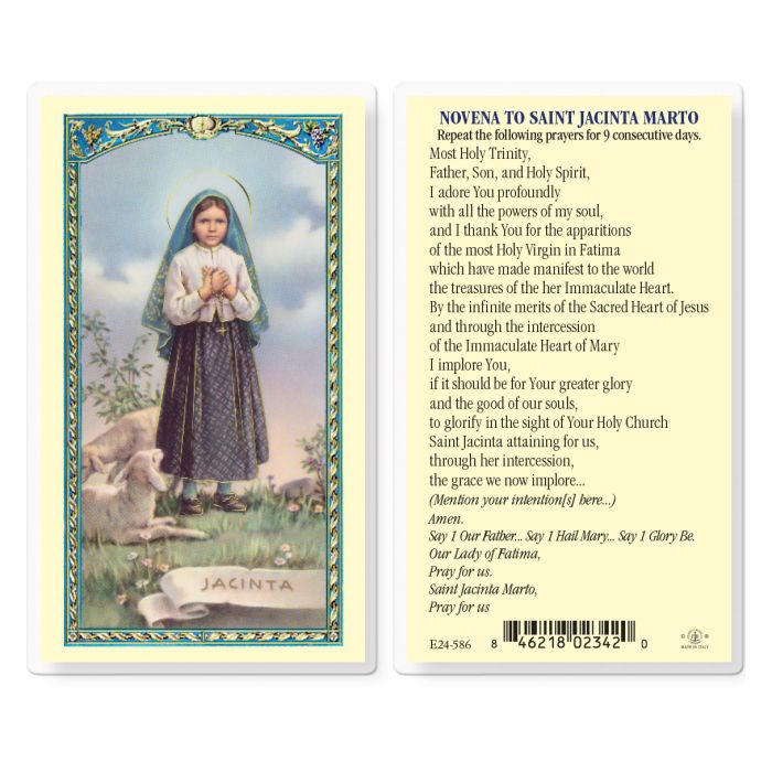St. Jacinta Marto Novena Holy Card