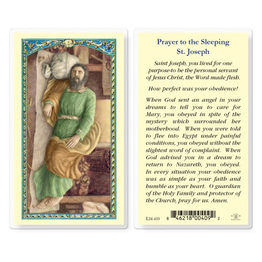 Prayer to the Sleeping St. Joseph Holy Card