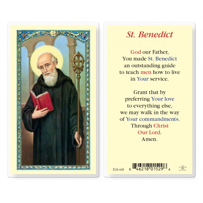 Prayer to St. Benedict Holy Card