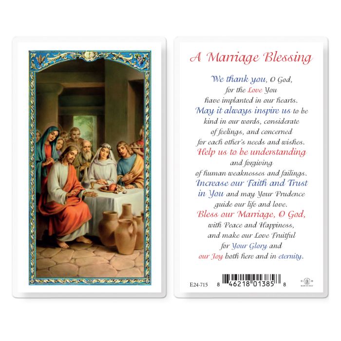 A Marriage Blessing Holy Card - Wedding at Cana