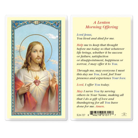 A Lenten Morning Offering - Holy Card