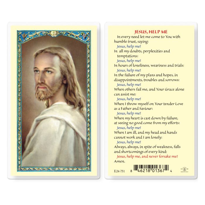 Jesus Help Me Holy Card