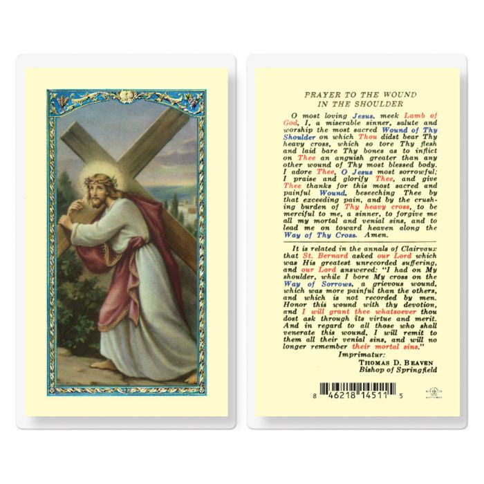 Prayer To The Wound In The Shoulder Holy Card