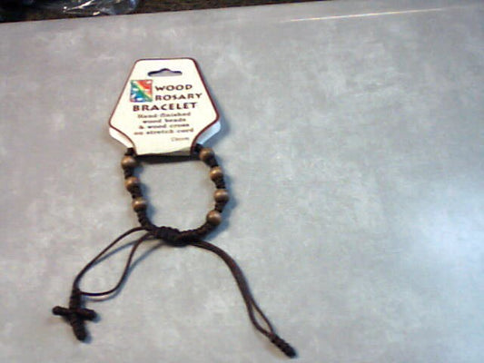 Wood rosary bracelet in brown