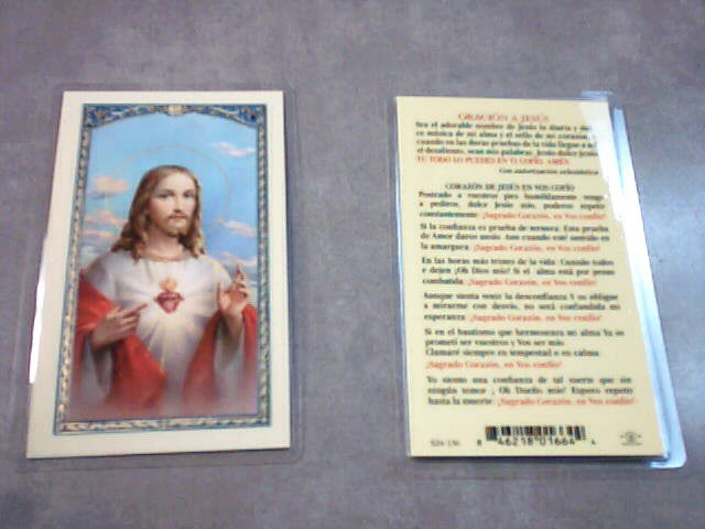 Oracion a Jesus holy card