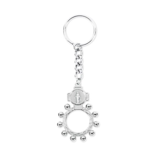 Miraculous Medal Rosary Ring Keychain