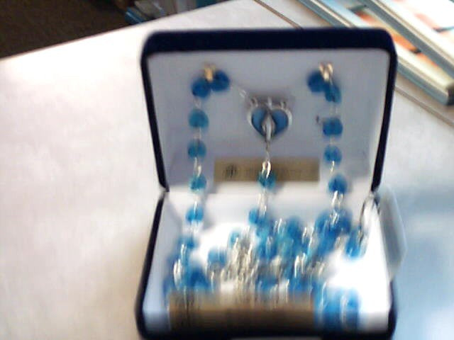 Blue heart rosary