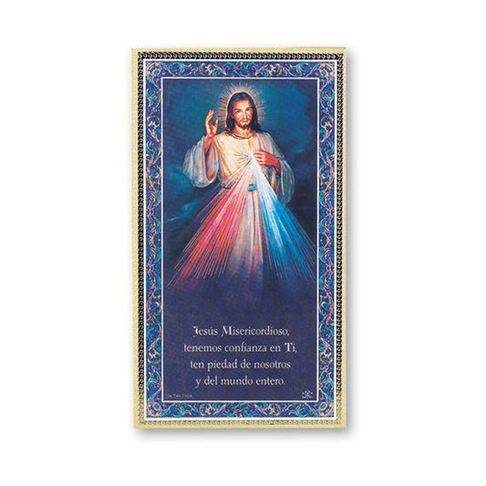 Divine Mercy Wood Plaque with Prayer in Spanish