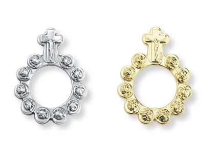 Rose Bud Rosary Ring with Cross