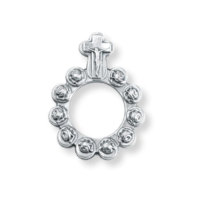 Rose Bud Rosary Ring with Cross
