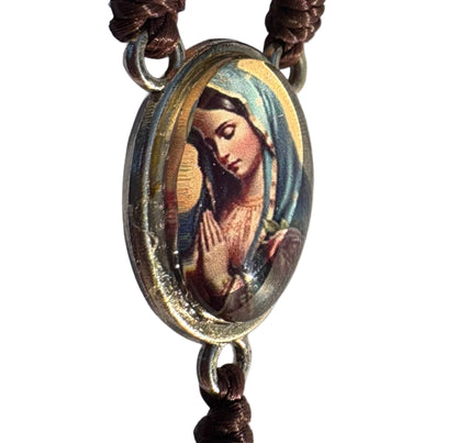 Limited Run: Our Lady of Guadalupe Rose Scented Wooden Rear-view Mirror Decade Rosary