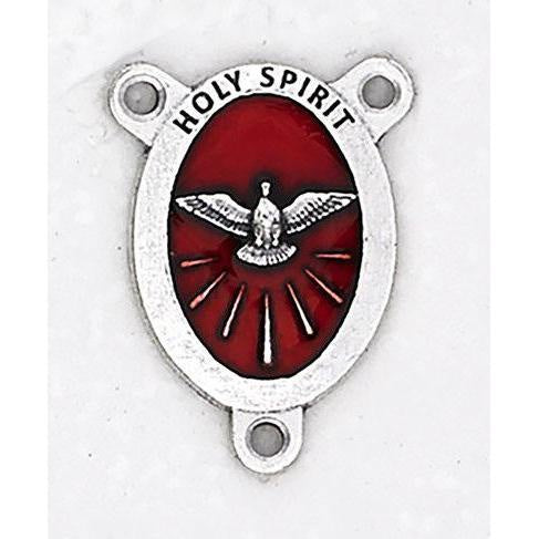 Holy Spirit Rosary Center with Red Enamel