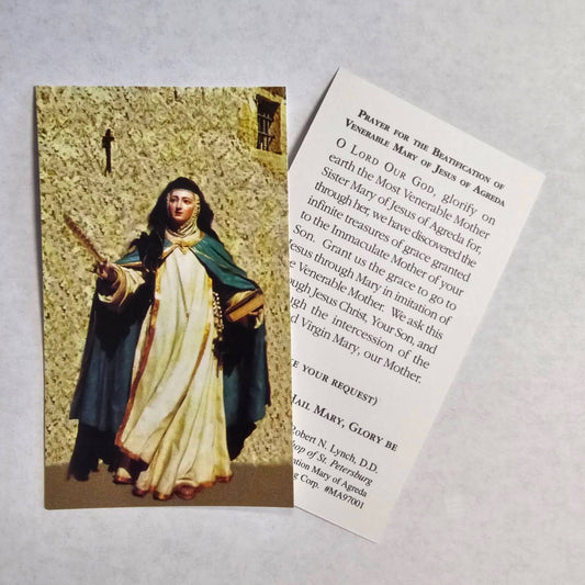 Venerable Maria of Agreda, Prayer for the Beatification - Holy Card