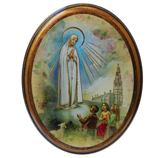 Our Lady of Fatima oval wall plaque