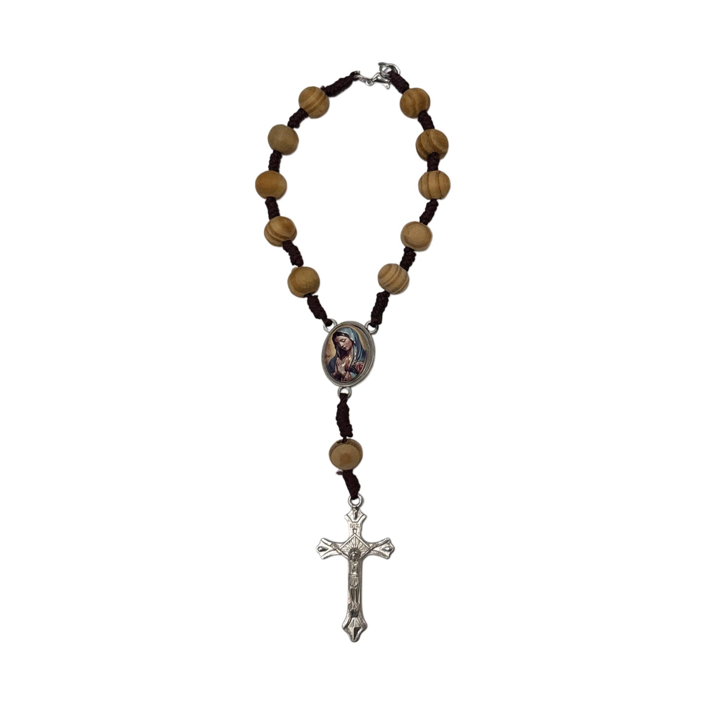 Limited Run: Our Lady of Guadalupe Rose Scented Wooden Rear-view Mirror Decade Rosary