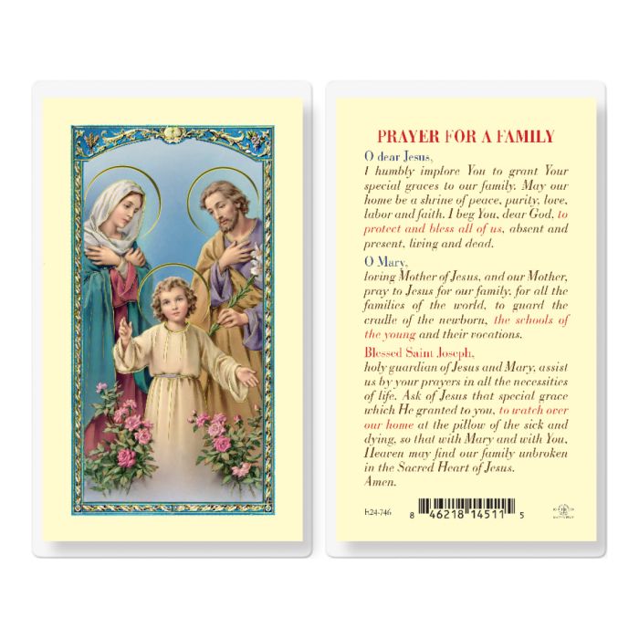 Family Prayer Holy Card