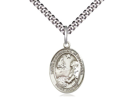 St. Catherine of Bologna Oval Sterling Silver Medal - 9354