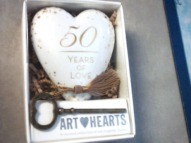 50 years of love heart with key