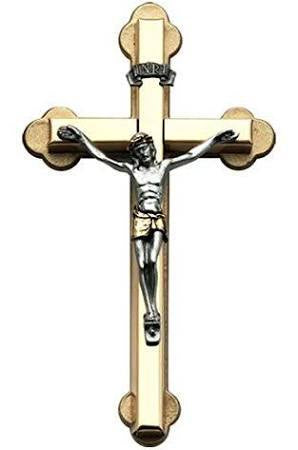 Metal Crucifix with 2-tone Figure (3 Size Variants)