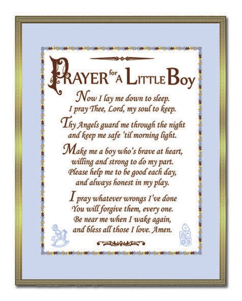 Prayer for a Little (Boy / Girl 2 Variants) - Plaque