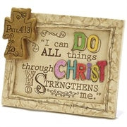 Plaque resin tabletop, "I can do all things through Christ who strengthens me."