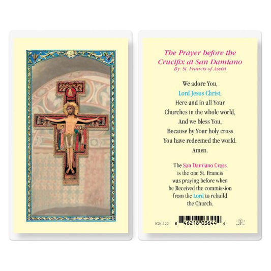 The Prayer Before The Crucifix At San Damiano Holy Card