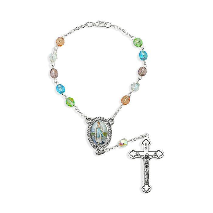 6mm  Multicolored Crystal Bead Auto Rosary