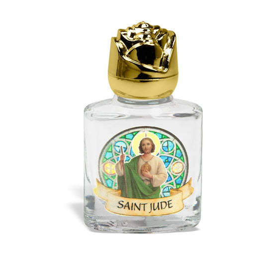 St. Jude Glass Holy Water Bottle