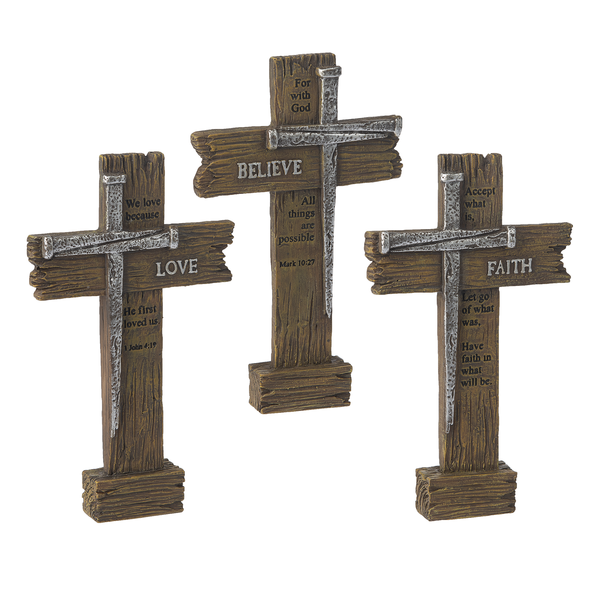 Standing Nail Cross Figurine