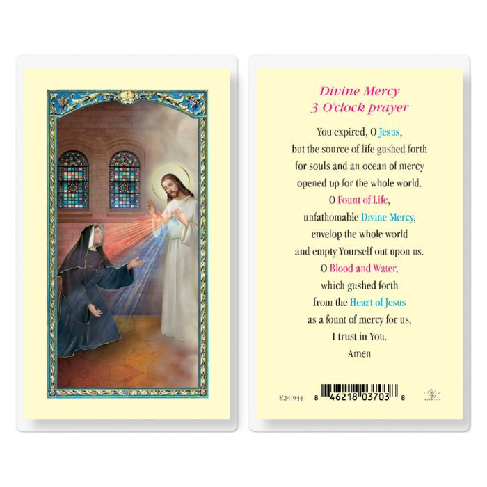 Divine Mercy 3 O'Clock Prayer Holy Card