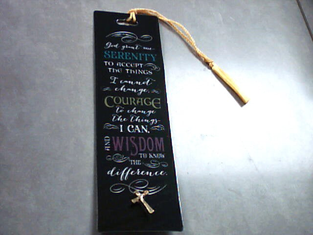 Serenity prayer bookmark and cross pin