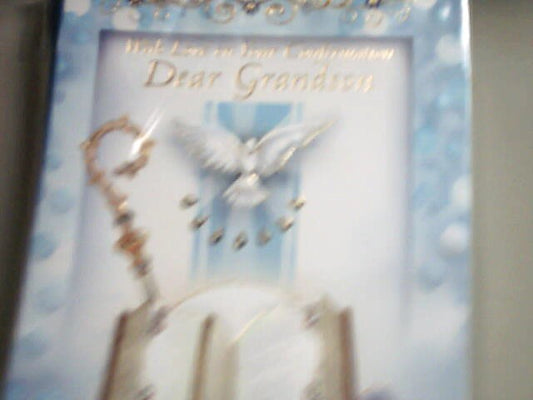 "With Love on Your Confirmation Dear Grandson" Card