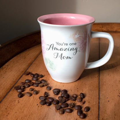 Amazing Mom, Floral Mug And Coaster Set