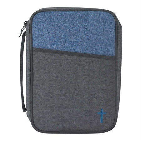 Large PrintBook & Bible Case 2-Tone Black and Blue