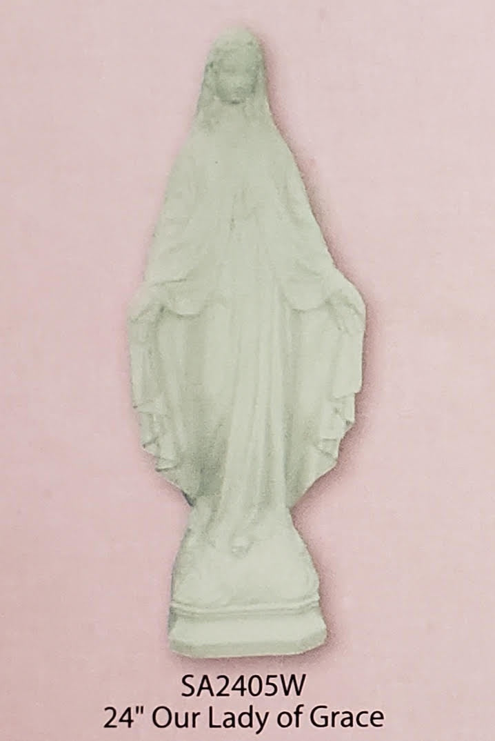 Our Lady of Grace - 32" White Outdoor Statue