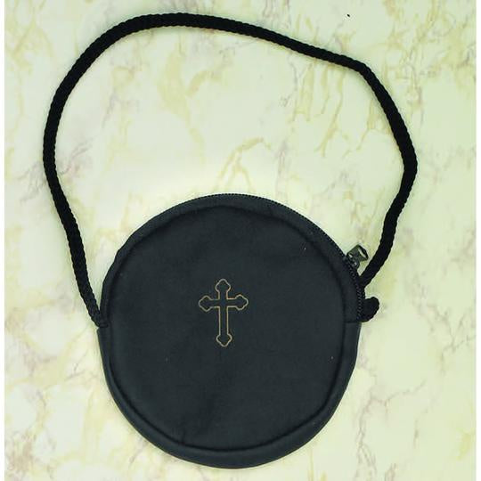 Leather  Burse with Cord and Gold Colored Crossk