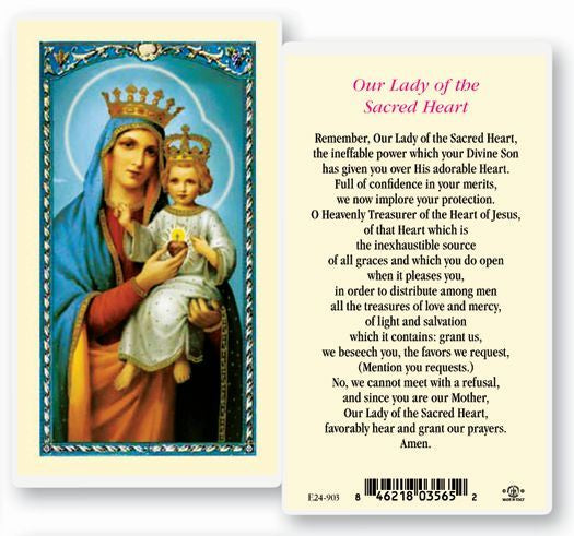 Our Lady of the Sacred Heart Holy Card