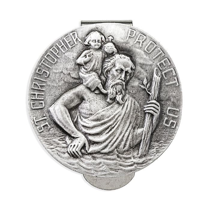 St. Christopher Protect Us Visor Clip