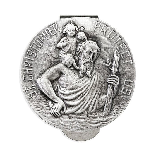 St. Christopher Protect Us Visor Clip